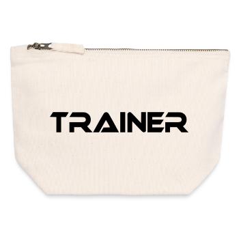 Entraîneur - Pochette zippée en toile 12 x 13 cm - blanc naturel - Devant