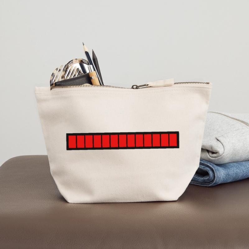 Rectangle loading bar Black Red (100%) Canvas Zip Pouch 12 x 13 cm