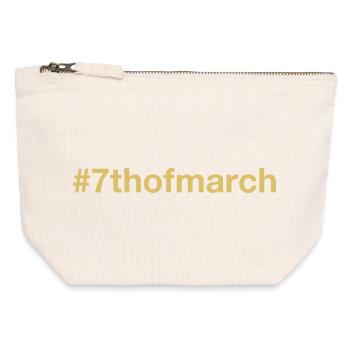born on March 7 Birthday birthday - Canvas Zip Pouch 12 x 13 cm - nature - Front