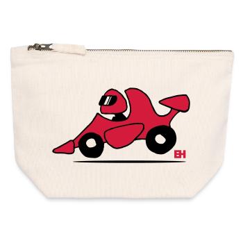 Race car - Canvas Zip Pouch 12 x 13 cm - nature - Front