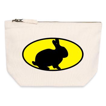 Rabbit logo - Canvas Zip Pouch 12 x 13 cm - nature - Front