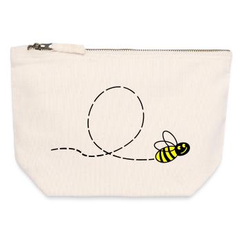 Raver - Pochette zippée en toile 12 x 13 cm - blanc naturel - Devant