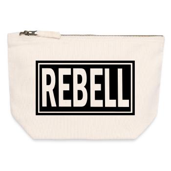 rebell outlaw nomads rock moto biker patch - Pochette zippée en toile 12 x 13 cm - blanc naturel - Devant
