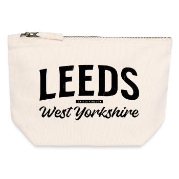 Leeds West Yorkshire United Kingdom Schriftzug - Canvas Reißverschluss-Täschchen (12 x 13 cm) - Naturweiß - Vorne