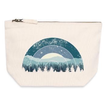 Blue Arc Forest Landschaft - Canvas Reißverschluss-Täschchen (12 x 13 cm) - Naturweiß - Vorne