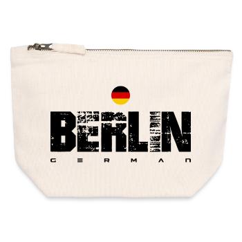 Minimalist German Roundel Crest - Canvas Zip Pouch 12 x 13 cm - nature - Front