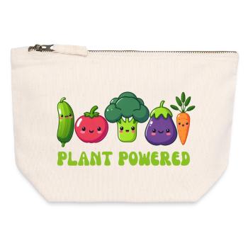 Vegetarian, plant powered - Canvas Zip Pouch 12 x 13 cm - nature - Front