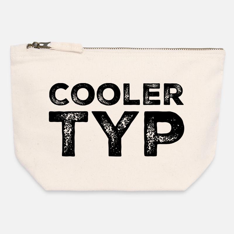 Cooler Typ Lustiger Spruch - Canvas Reißverschluss-Täschchen (12 x 13 cm) - Naturweiß