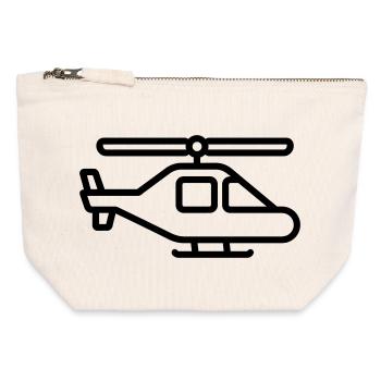 Hubschrauber - Canvas Reißverschluss-Täschchen (12 x 13 cm) - Naturweiß - Vorne