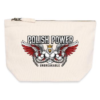 Polnische Kraft – Husaria Gym Beast - Canvas Reißverschluss-Täschchen (12 x 13 cm) - Naturweiß - Vorne
