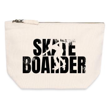 Skateboarder - Canvas Reißverschluss-Täschchen (12 x 13 cm) - Naturweiß - Vorne