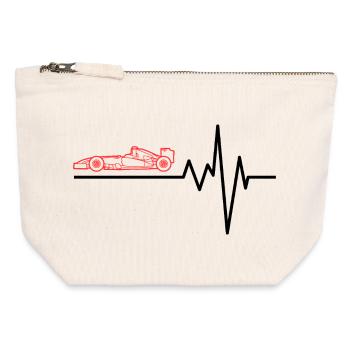 Red Racing Car Outline Graphic - Canvas Zip Pouch 12 x 13 cm - nature - Front