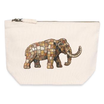 Mammoth Mosaic - Rustic Prehistoric Gift - Canvas Zip Pouch 12 x 13 cm - nature - Front