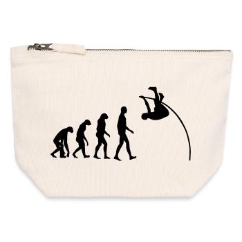 Stabhochsprung Stabhochsprunger Sport Sportler - Canvas Reißverschluss-Täschchen (12 x 13 cm) - Naturweiß - Vorne