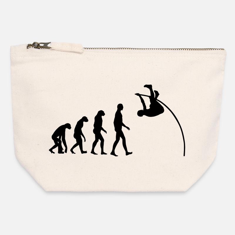 Pole Vault - Stabhochsprung - Saut à la Perche - Canvas Zip Pouch 12 x 13 cm - nature