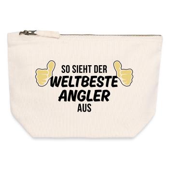 der weltbeste angler - Canvas Reißverschluss-Täschchen (12 x 13 cm) - Naturweiß - Vorne