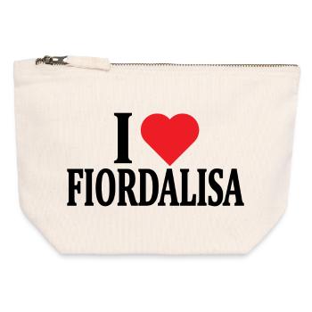 T-Shirt Ich liebe Fiordalisa T-Shirt Geschenkidee - Canvas Reißverschluss-Täschchen (12 x 13 cm) - Naturweiß - Vorne