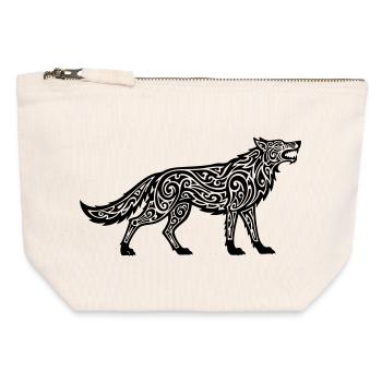 Wolf of the Caucasus - Canvas Zip Pouch 12 x 13 cm - nature - Front