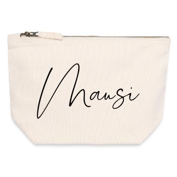 Mausi / Handwriting Design - Canvas Zip Pouch 12 x 13 cm - nature - Front