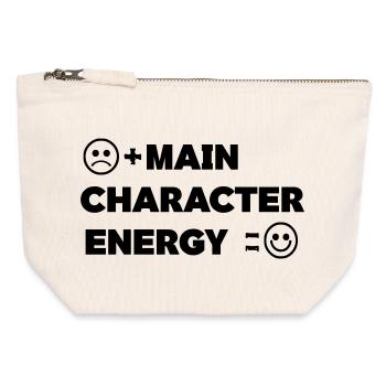 Main_Character_Energy_Positive_ _smile - Canvas Zip Pouch 12 x 13 cm - nature - Front