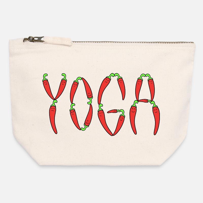 Chili yoga typography - Canvas Zip Pouch 12 x 13 cm - nature