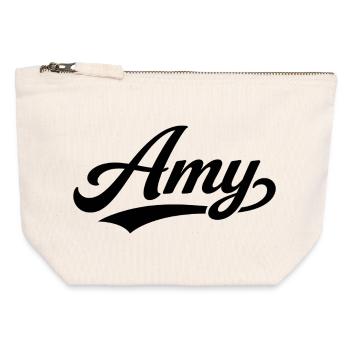 Amy name first last family - Canvas Zip Pouch 12 x 13 cm - nature - Front