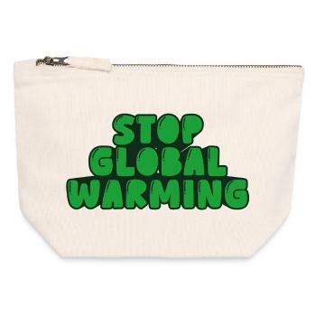 stop global warming - Canvas Zip Pouch 12 x 13 cm - nature - Front