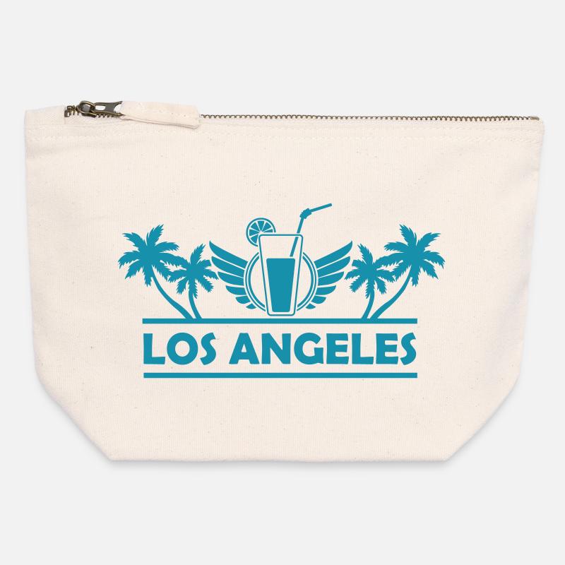 LA Beach Cocktail with Wings - Canvas Zip Pouch 12 x 13 cm - nature