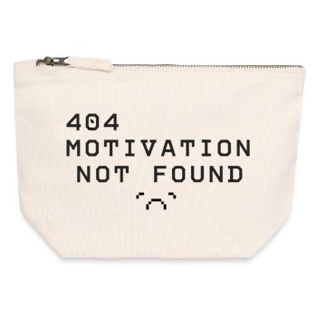 404 Motivation introuvable - Pochette zippée en toile 12 x 13 cm - blanc naturel - Devant