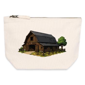 Rustic Barn Illustration - Canvas Zip Pouch 12 x 13 cm - nature - Front