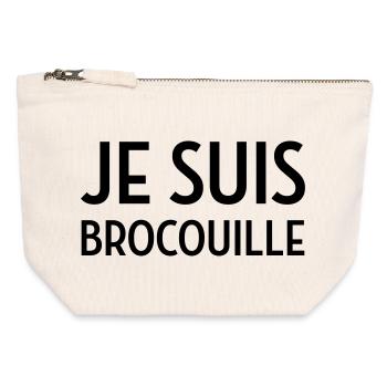 Brocouille / Inconnus / Comique / Humour / Marrant - Pochette zippée en toile 12 x 13 cm - blanc naturel - Devant