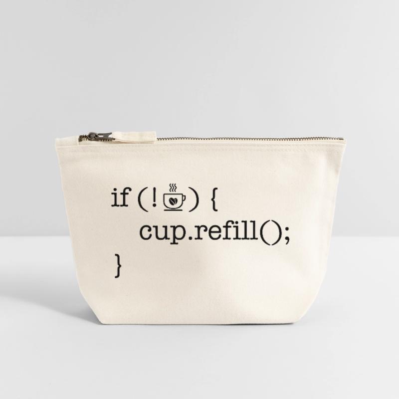 Coffee code software developer humor Canvas Zip Pouch 12 x 13 cm