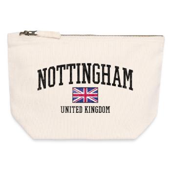 Nottingham England - UK - British flag - Canvas Zip Pouch 12 x 13 cm - nature - Front