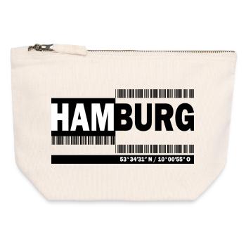 HAMBOURG - code-barres - Pochette zippée en toile 12 x 13 cm - blanc naturel - Devant