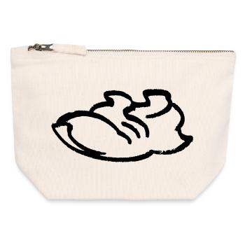Running Shoe Contour - Canvas Zip Pouch 12 x 13 cm - nature - Front