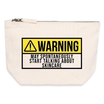 Soins de la peau - Pochette zippée en toile 12 x 13 cm - blanc naturel - Devant