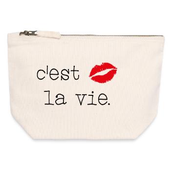 C'est la vie - Little French Speaking - Canvas Zip Pouch 12 x 13 cm - nature - Front
