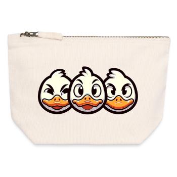 Chick Express Cartoon Design - Canvas Zip Pouch 12 x 13 cm - nature - Front