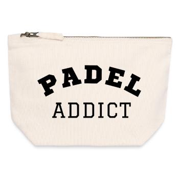 Padel-Süchtiger - Canvas Reißverschluss-Täschchen (12 x 13 cm) - Naturweiß - Vorne