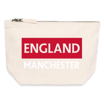 Englisches Manchester-Motiv mit Skyline der Stadt - Canvas Reißverschluss-Täschchen (12 x 13 cm) - Naturweiß - Vorne