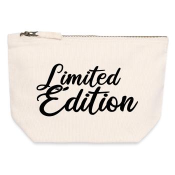 Édition limitée - Pochette zippée en toile 12 x 13 cm - blanc naturel - Devant