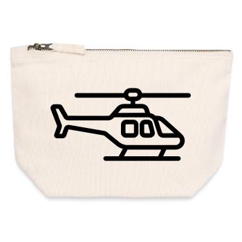 Hubschrauber - Canvas Reißverschluss-Täschchen (12 x 13 cm) - Naturweiß - Vorne