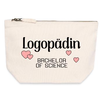 Bachelorstudium Logopädie Logopädin - Canvas Reißverschluss-Täschchen (12 x 13 cm) - Naturweiß - Vorne