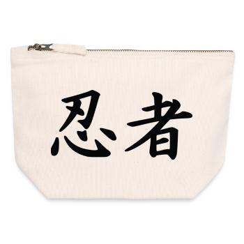 ninjas - Canvas Reißverschluss-Täschchen (12 x 13 cm) - Naturweiß - Vorne