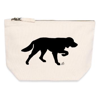 langhaariger Vorstehhund - Canvas Reißverschluss-Täschchen (12 x 13 cm) - Naturweiß - Vorne