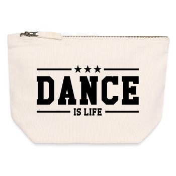 Dance is life - Pochette zippée en toile 12 x 13 cm - blanc naturel - Devant