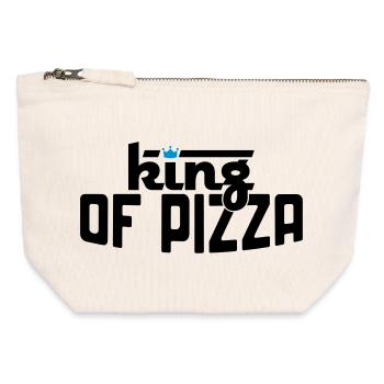 Pizza - Canvas Reißverschluss-Täschchen (12 x 13 cm) - Naturweiß - Vorne