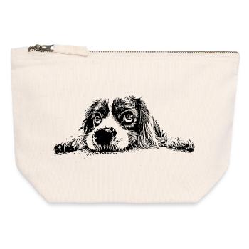 Cocker Spaniel - Canvas Reißverschluss-Täschchen (12 x 13 cm) - Naturweiß - Vorne