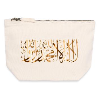la ilaha illa ALLAH GOld - Canvas Zip Pouch 12 x 13 cm - nature - Front