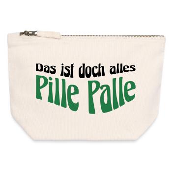 Pille Palle - Canvas Reißverschluss-Täschchen (12 x 13 cm) - Naturweiß - Vorne